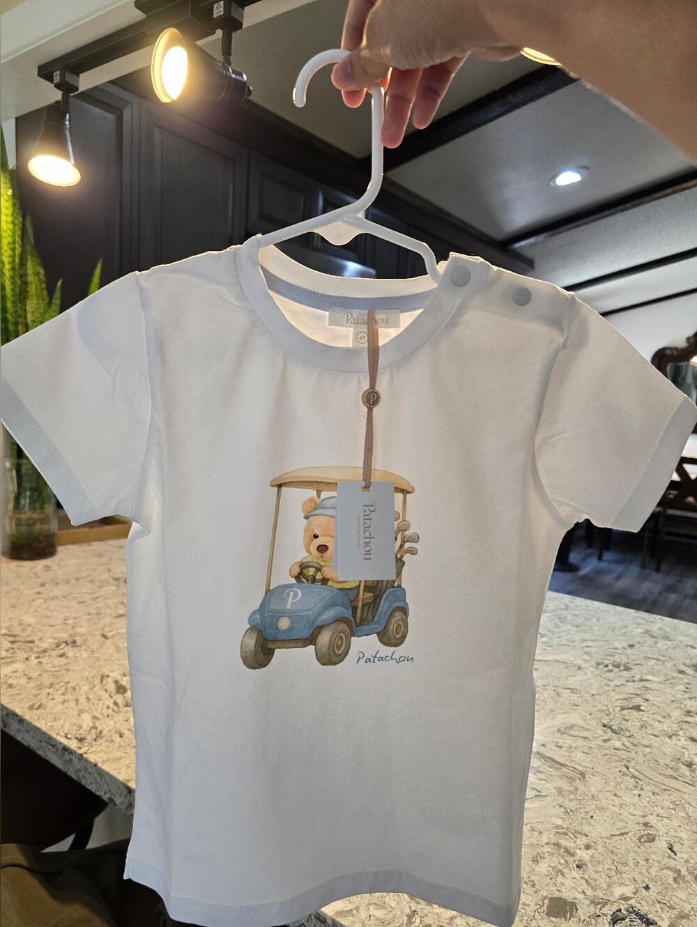 NWT Patachou 4T Boy Teddy Bear Golf Cart Graphic Tee European Luxury Designer - Picture 11 of 14